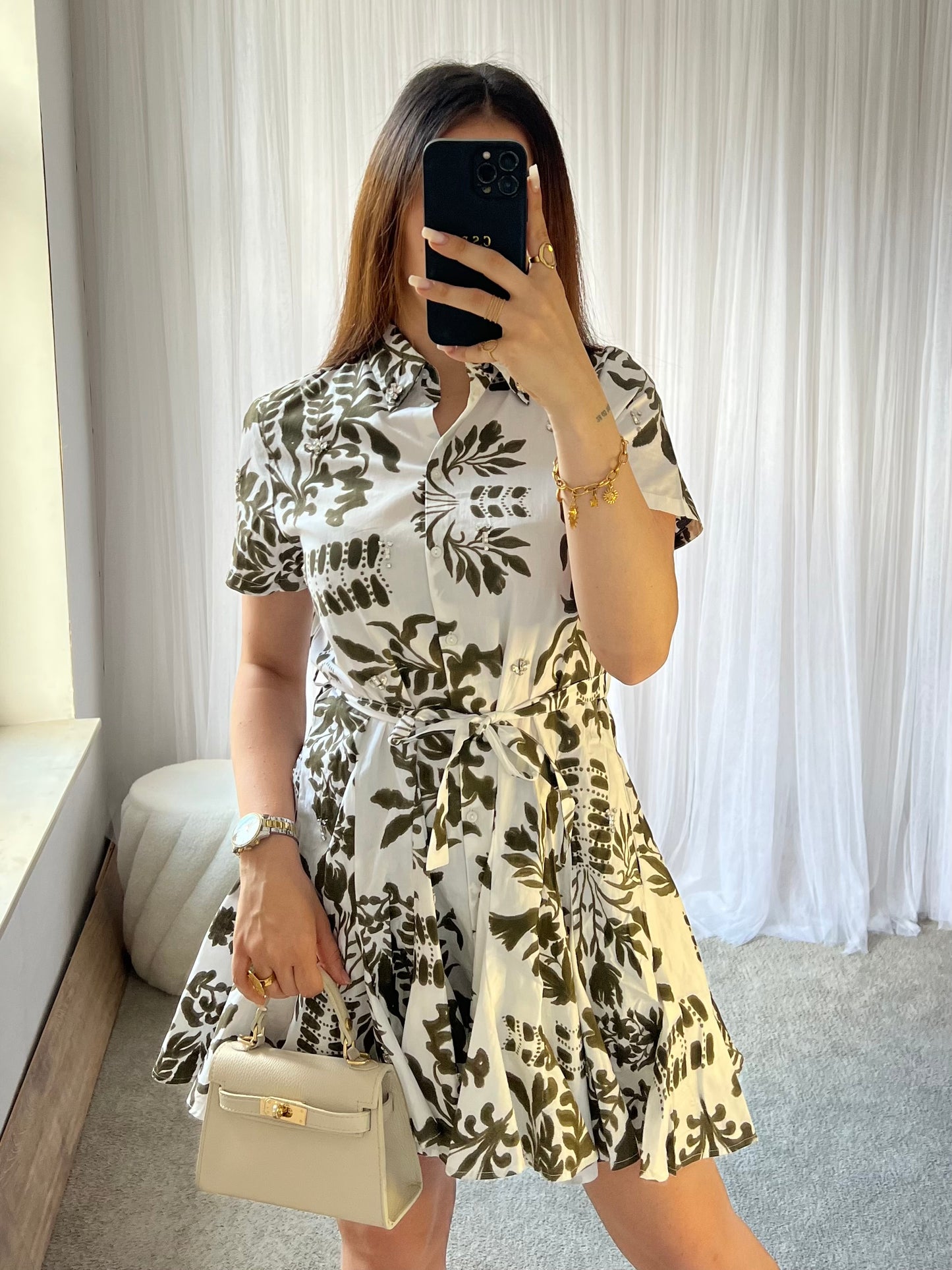 Beau jurk wit khaki