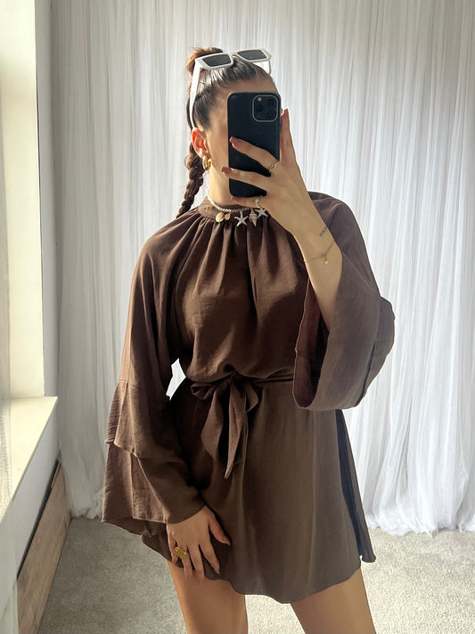 Jesica jurk bruin