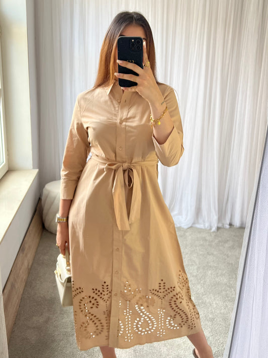 Mia jurk beige