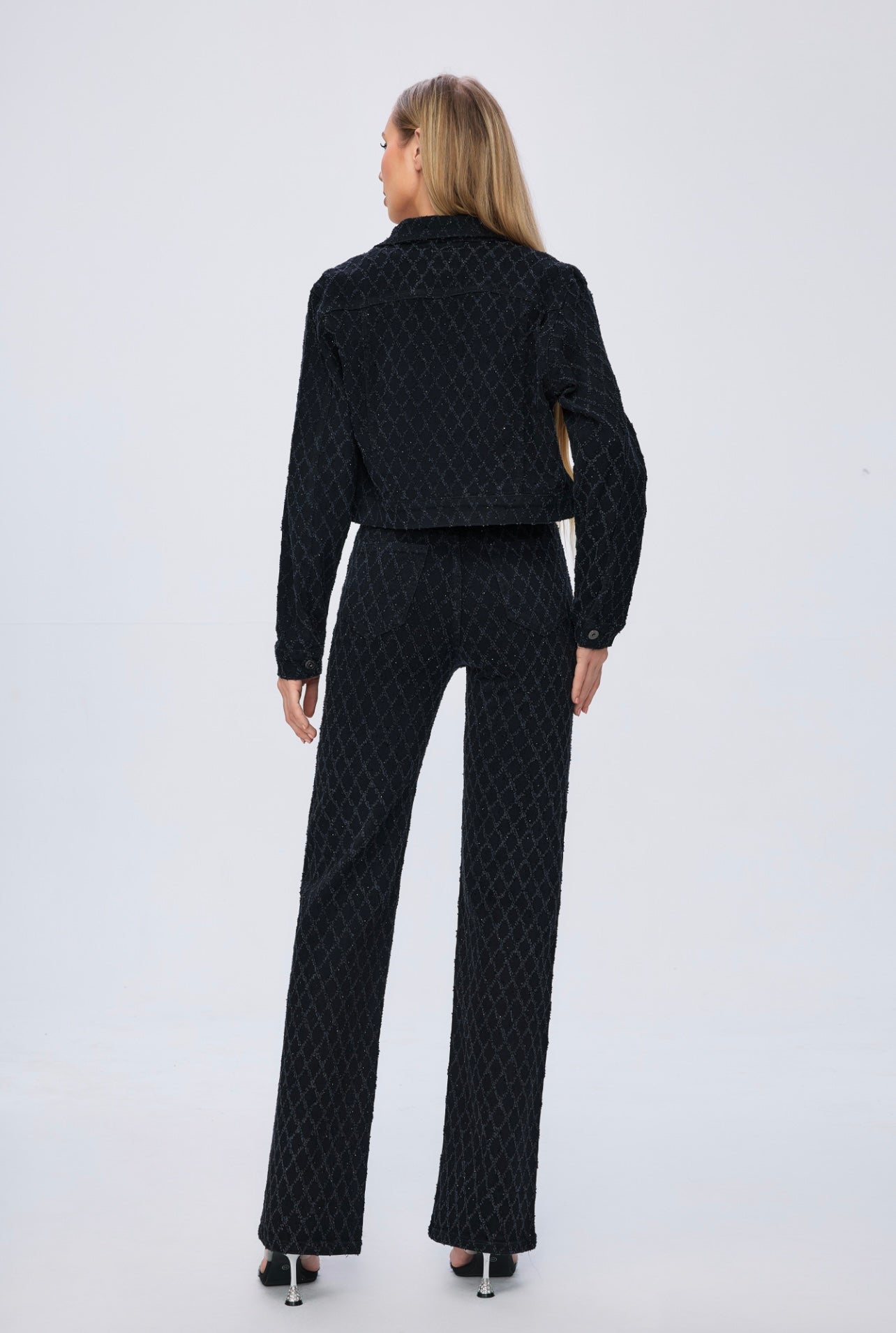 Wide leg diamond jeans